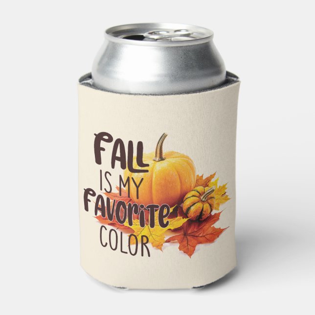 Fall ist meine Lieblingsfarbe - Pumpkins & Blätter Dosenkühler (Kanne Vorderseite)