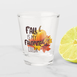 Fall ist meine Lieblingsfarbe - Pumpkins & Blätter Schnapsglas