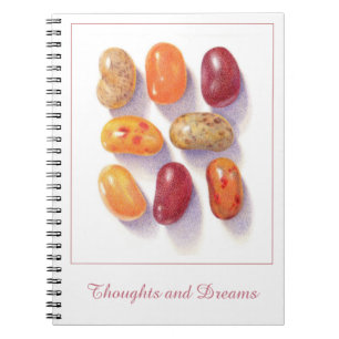 FALL JELLY BEANS 6.5x8.75 Spiral Notebook Notizblock