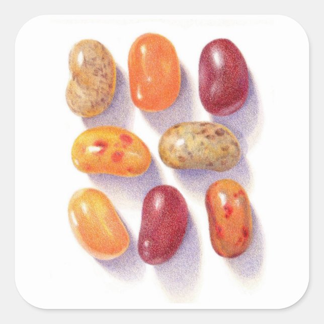 FALL JELLY BEANS Large Square Stickers (Vorderseite)