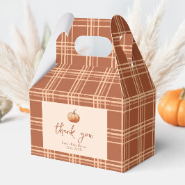 Fall Kariert ein kleines Pumpkin Baby Duschkabeln Geschenkschachtel
