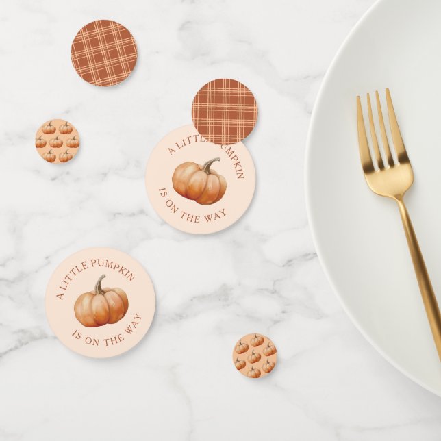 Fall Kariert ein wenig Pumpkin Baby Dusche Konfetti (Gruppe)