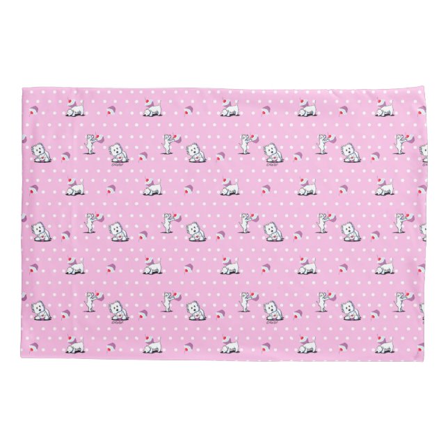 Fall KiniArt Westie Cupcake Pink Pillow Kissenbezug (Rückseite)