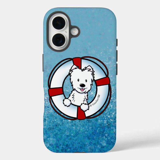 Fall KiniArt Westie Rescue Case-Mate iPhone iPhone 16 Hülle (Rückseite)