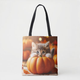 Fall Kitten Tote Bag Tasche