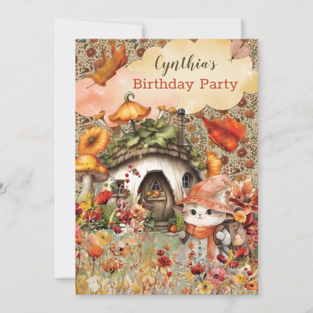 Fall Kitty Party Einladung (Vorderseite)