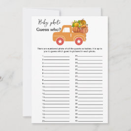 Fall Kürbis Baby Dusche raten, wer Spiel