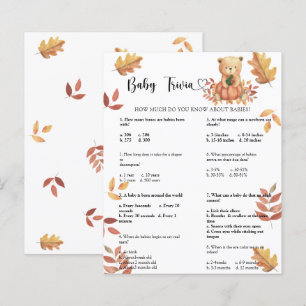 Fall Kürbis - Baby Trivia   Baby Showspiel