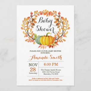 Fall-Kürbis-Babyparty-Einladungs-Karte Einladung