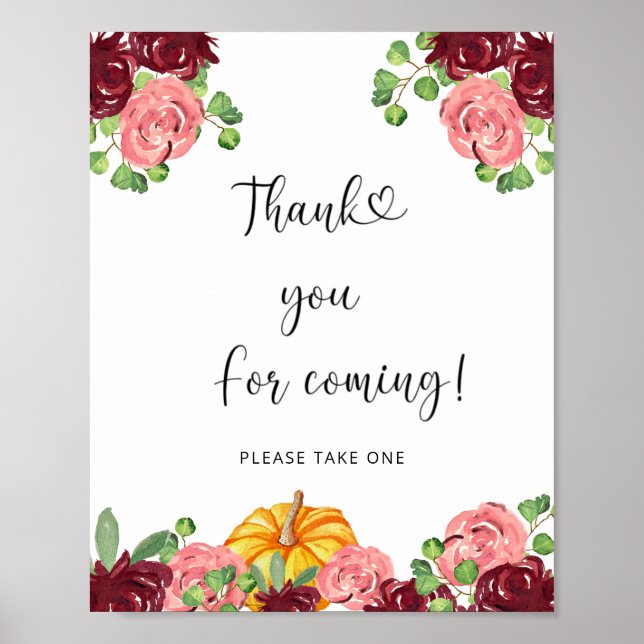 Fall Kürbis Danke, dass du gekommen bist Poster (Vorne)