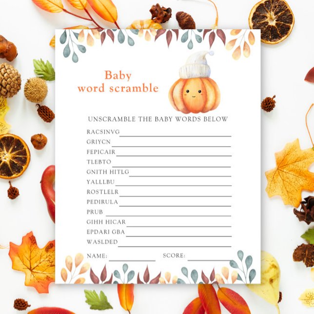 Fall Kürbis in den Hut - Baby Word Scramble Game (Von Creator hochgeladen)