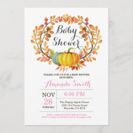Fall-Kürbis-Mädchen-Babyparty-Einladungs-Karte Einladung