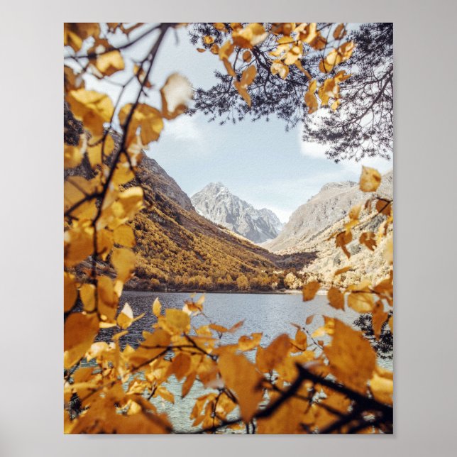 Fall Lake Spring Mountain 4k Wallpaper Simple Land Poster (Vorne)