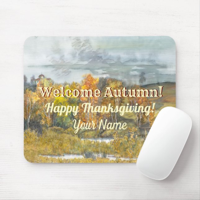  Fall landscapes watercolor Mousepad (Mit Mouse)