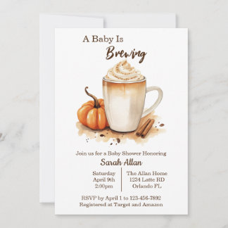 Fall Latte Baby Brauen Baby Dusche Einladung