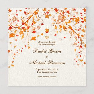 Fall-Laub-Save the Date Hochzeits-Karte Save The Date