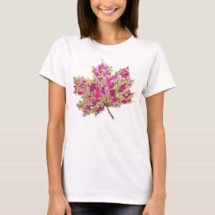 Fall Leaf Kunst - Boho Wasserfarbe Lila T-Shirt