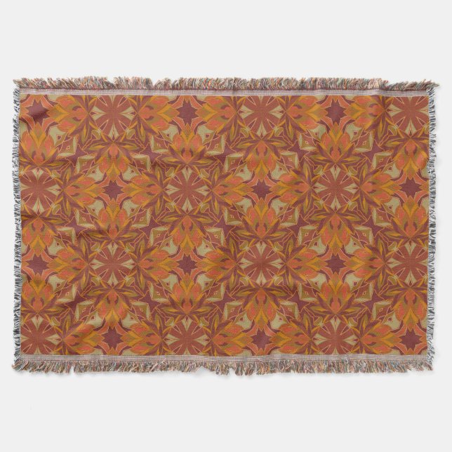 Fall Leaf Muster Throw Decke (Vorderseite)