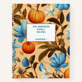 Fall Leaf Pumpkin Design Familienrezeptbuch Notizbuch