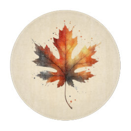 Fall Leaf Round Cutting Board Schneidebrett