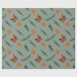 Fall Leaf und Pinecone Nahtlose Wrapping Paper Art Geschenkpapier
