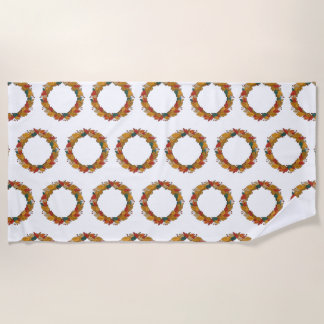 Fall Leaf Wreath Circle Strandtuch