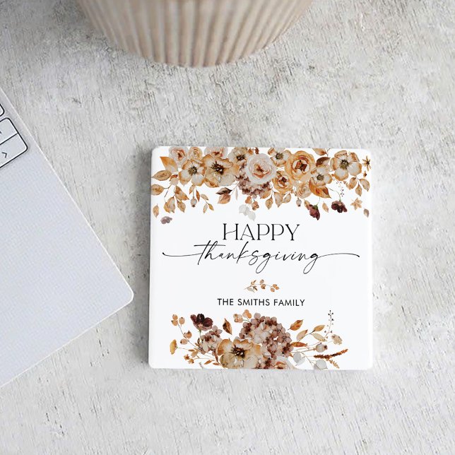 Fall Leaves Thanksgiving Dinner  Rechteckiger Pappuntersetzer (Von Creator hochgeladen)