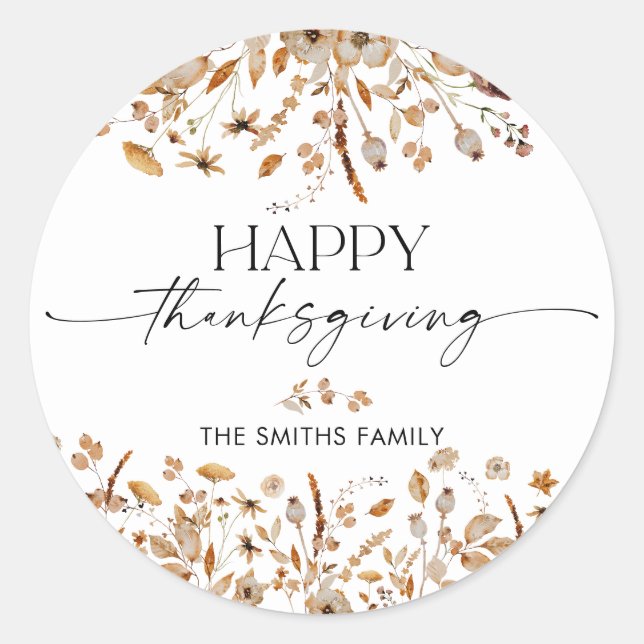 Fall Leaves Thanksgiving Dinner Sticker (Devant)