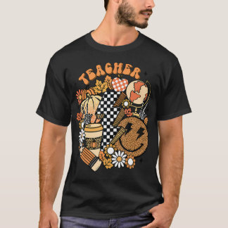 Fall Lehrer Retro Lehrer Leben Herbst Danksagung T-Shirt
