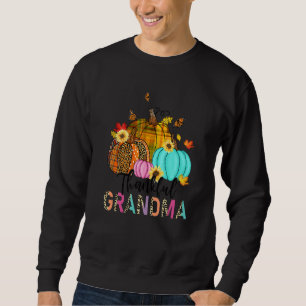 Fall Leopard Kariert Pumpkins Dankeschön Oma Danke Sweatshirt