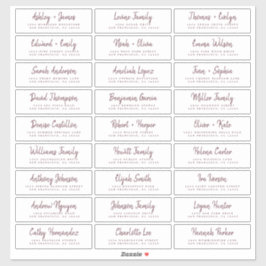 Fall Liebe Burgundy Script Guest Address Labels