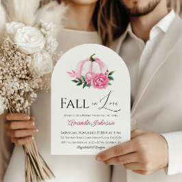 Fall Liebe Rosa Kürbis Rustikales Brautparty Einladung