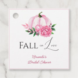 Fall Liebe Rosa Kürbis Rustikales Brautparty Geschenkanhänger