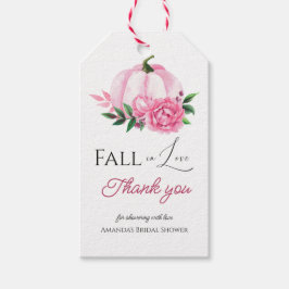 Fall Liebe Rosa Kürbis Rustikales Brautparty Geschenkanhänger