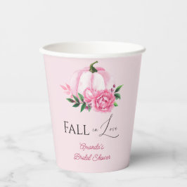 Fall Liebe Rosa Kürbis Rustikales Brautparty Pappbecher