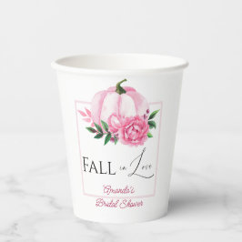 Fall Liebe Rosa Kürbis Rustikales Brautparty Pappbecher
