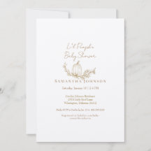 Fall Li'l Pumpkin Ecru Babydusche