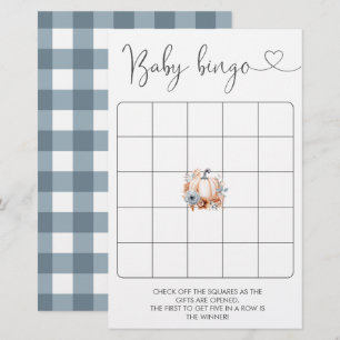 Fall Litkin Pumpkin Boy Baby Shower Bingo Spiel