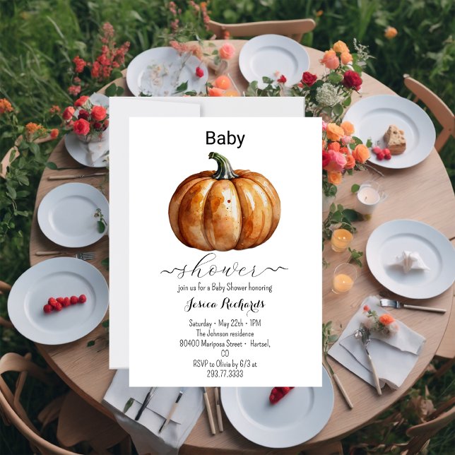 Fall Little Pumpkin Baby Dusche Einladung (Von Creator hochgeladen)