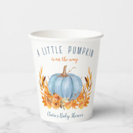 Fall Little Pumpkin Blue Boy Baby Shooting Paper C Pappbecher