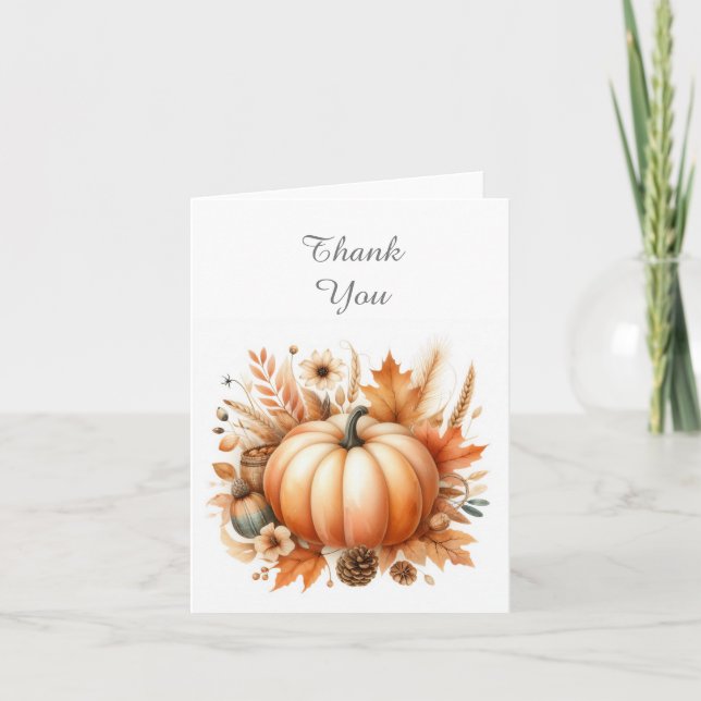 Fall Little Pumpkin Danke Note Card (Vorderseite)