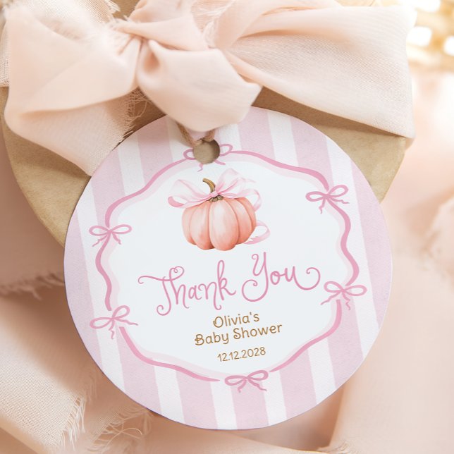 Fall Little Pumpkin Girl Babydusche Danke Geschenkanhänger (Von Creator hochgeladen)