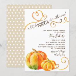 Fall Little Pumpkin Herbst Kinderdusche Einladung