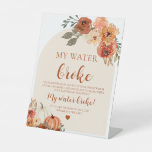 Fall Little Pumpkin mein Wasser Broke Baby Dusche Sockelschild