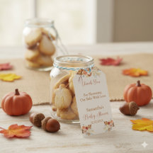 Fall Little Pumpkin Rustic Baby Shower Tag
