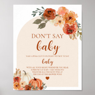 Fall Little Pumpkin Sage keine Baby-Dusche Poster