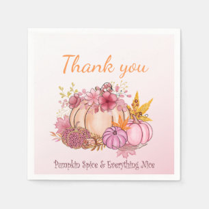 Fall Little Pumpkin Spice Nice Baby Dusche Party Serviette