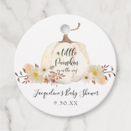 Fall Little Pumpkin Wasserfarbenflorale Babydusche Geschenkanhänger