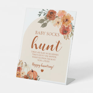 Fall LittlePumpkin Baby Sock Hunt Baby Shower Game Sockelschild