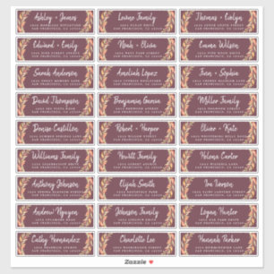 Fall Love Autumn Foliage Étiquettes de adresse inv